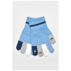 Рукавички дитячі демісезонні блакитного кольору з малюнком 192730L
