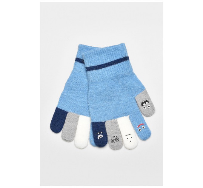Рукавички дитячі демісезонні блакитного кольору з малюнком 192730L