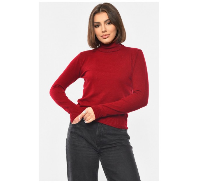 Гольф женский однотонный бордового цвета 192734L