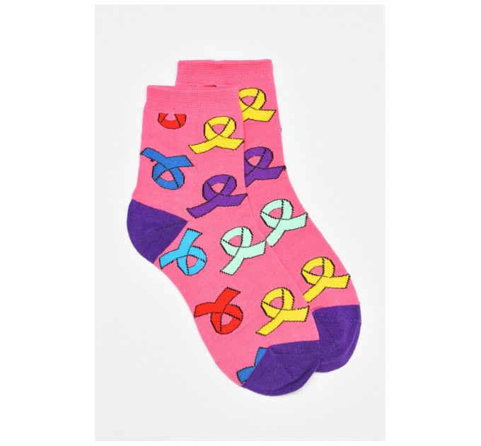 Шкарпетки дитячі демісезонні рожевого кольору з малюнком 192902L