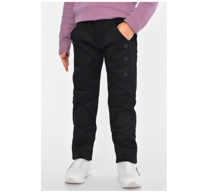 Джинсы детские для девочки черного цвета 193016L