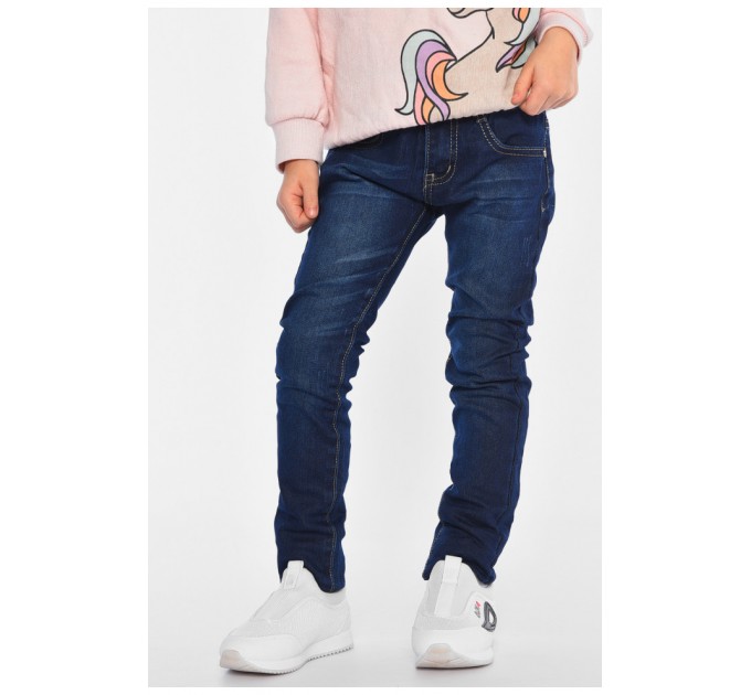 Джинси дитячі для дівчинки синього кольору 193046L