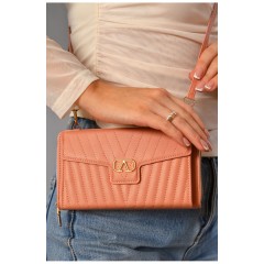 Женский клатч из экокожи розового цвета 193585L