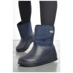 Дутики женские на меху темно-синего цвета 193673L