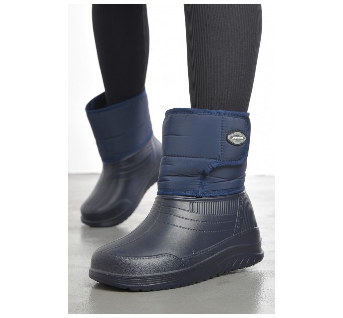 Дутики женские на меху темно-синего цвета 193673L