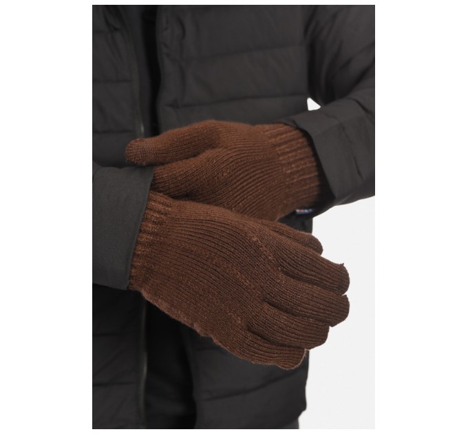 Рукавички чоловічі акрилові утеплені коричневого кольору 193687L