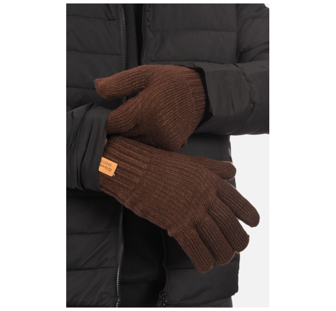 Рукавички чоловічі акрилові утеплені коричневого кольору 193712L