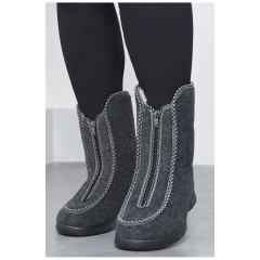 Бурки жіночі на хутрі темно-сірого кольору 193719L