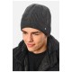 Шапка чоловіча на флісі темно-сірого кольору 193766L