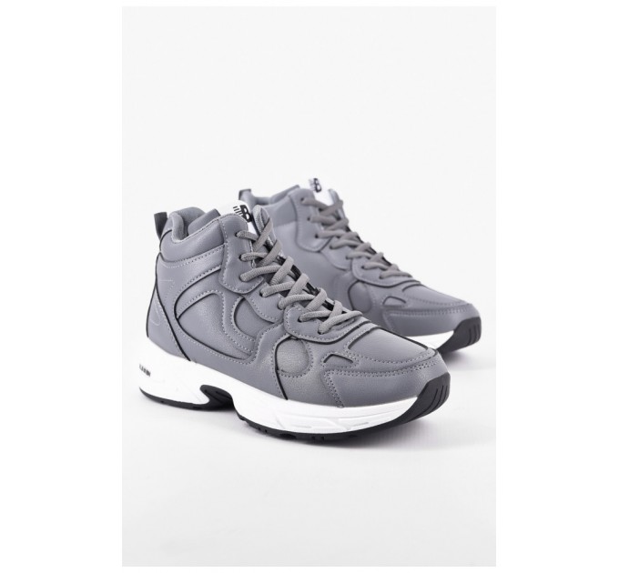 Кроссовки мужские зимние серого цвета 193915L