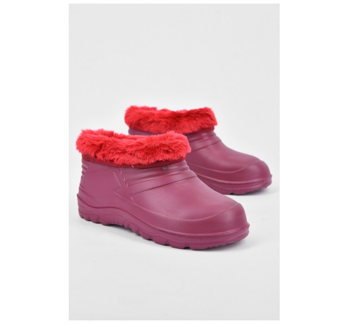 Галоші дитячі на флісі бордового кольору 194120L
