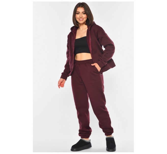 Спортивний костюм жіночий бордового кольору 194507L