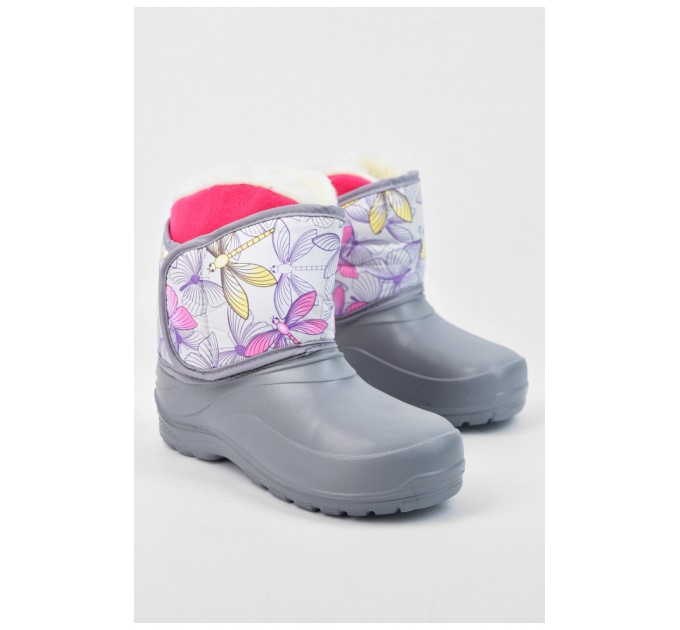 Дутики дитячі на хутрі сірого кольору 194754L