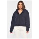 Худі жіноче на флісі темно-синього кольору 194808L
