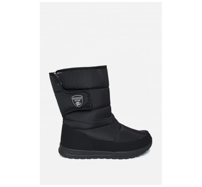 Мужские дутики на овчине черного цвета 194886L