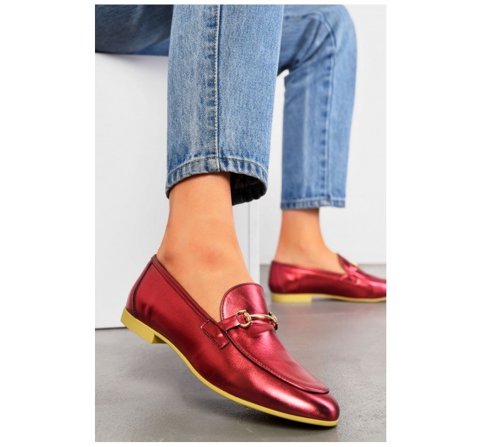 Балетки жіночі бордового кольору 194914L