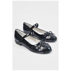 Туфлі для дівчинки чорного кольору на ліпучці 194969L