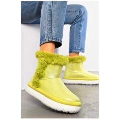 Угги женские на меху салатового цвета 195166L