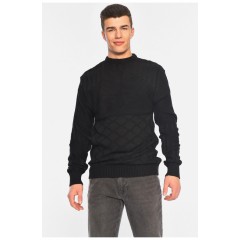 Светр чоловічий однотонний чорного кольору 195388L