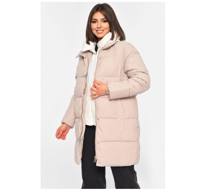 Куртка жіноча єврозима бежевого кольору 195413L