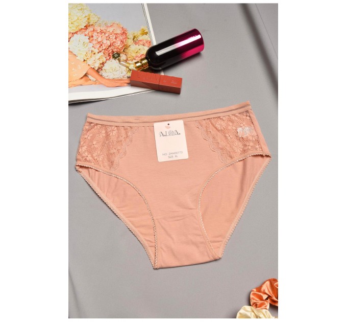 Труси жіночі напівбатальні пудрового кольору 195554L
