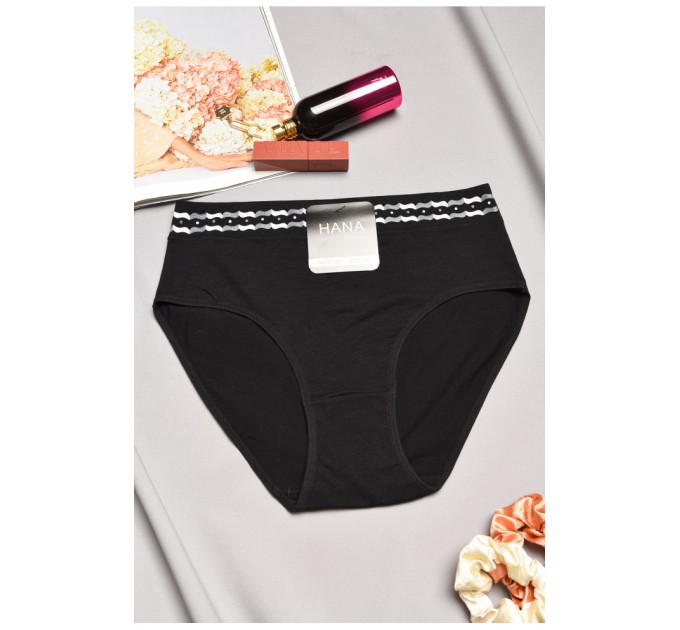 Труси жіночі напівбатальні чорного кольору 195592L