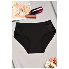 Труси жіночі напівбатальні чорного кольору 195594L