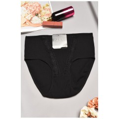 Труси жіночі напівбатальні чорного кольору 195626L