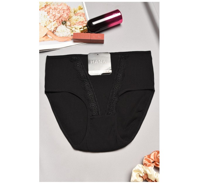 Труси жіночі напівбатальні чорного кольору 195626L