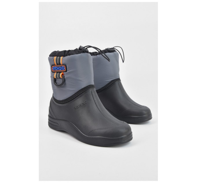 Дутики детские на меху черно-серого цвета 195782L