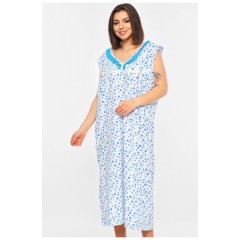 Ночная женская рубашка батальная белого цвета с принтом 195891L