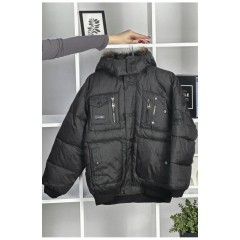 Куртка підліткова для хлопчика  зимова чорного кольору 196026L