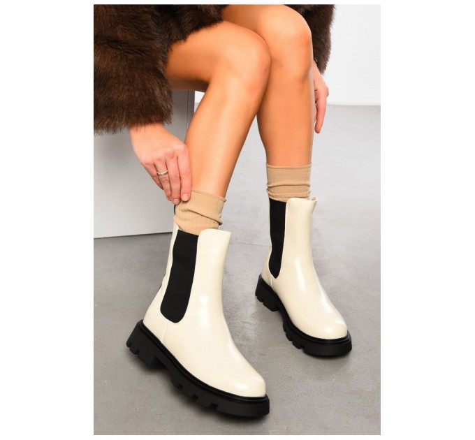 Черевики жіночі зимові бежевого кольору 196034L