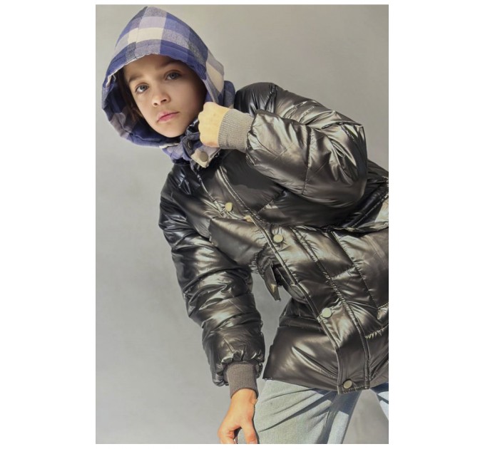 Куртка дитяча для хлопчика єврозима сірого кольору 196187L