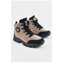 Ботинки подростковые зима темно-бежевого цвета на шнуровке 196190L Ботинки подростковые зима темно-бежевого цвета на шнуровке 196190L