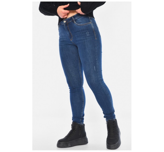 Джинси жіночі скінні темно-синього кольору 196230L
