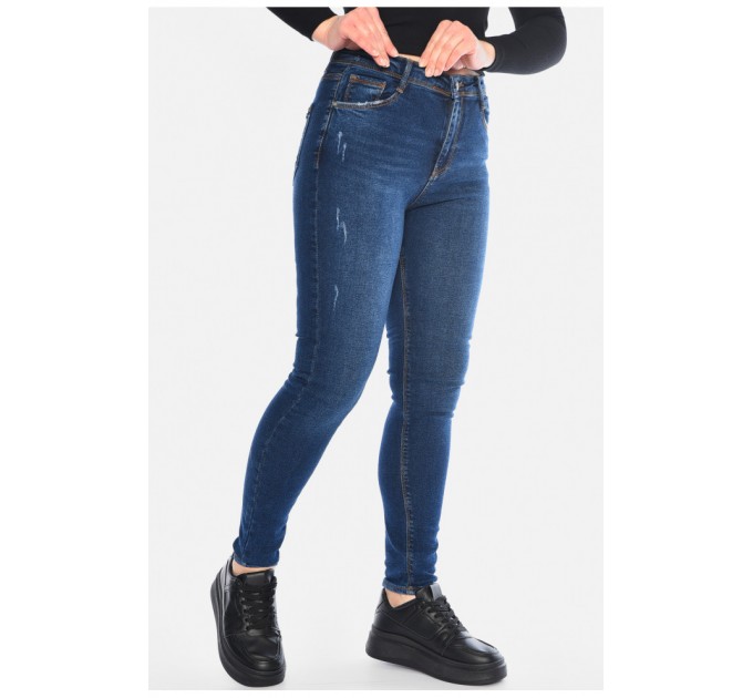 Джинси жіночі скінні темно-синього кольору 196260L