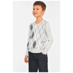 Светр дитячий для хлопчика сірого кольору 196330L