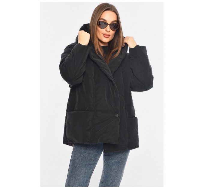 Куртка жіноча демісезонна чорного кольору 196408L