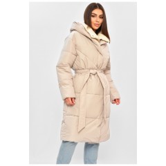 Куртка женская еврозима удлиненная бежевого цвета 196745L