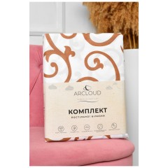 Комплект постільної білизни євро з принтом білого кольору 196753L Комплект постільної білизни євро з принтом білого кольору 196753L