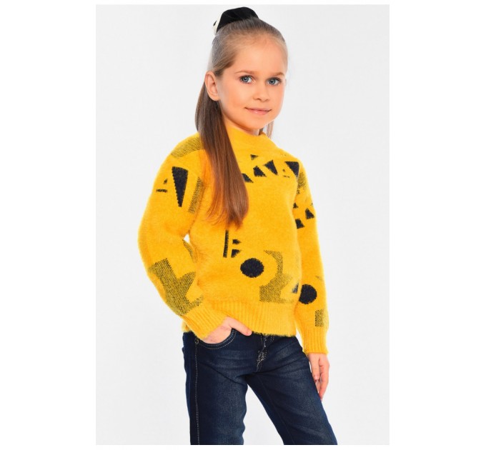 Светр дитячий для дівчинки жовтого кольору 197166L
