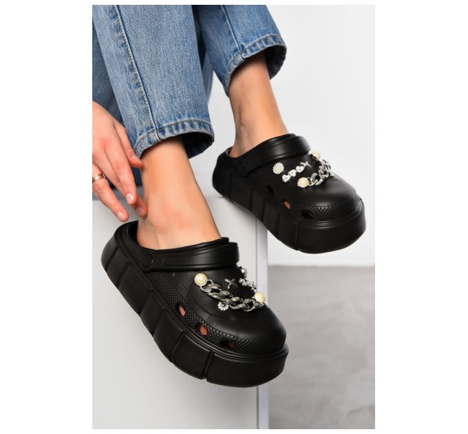 Кроксы женские черного цвета 197200L