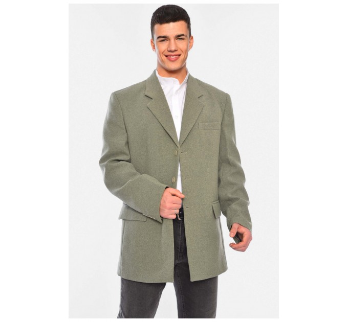 Мужской пиджак однотонный оливкового цвета 197258L