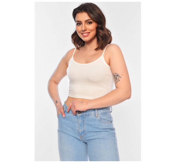 Майка-топ жіноча молочного кольору 197345L