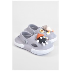Кроксы детские для девочки серого цвета 197485L