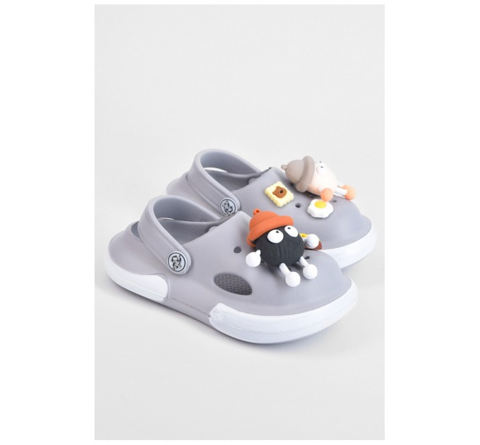 Кроксы детские для девочки серого цвета 197485L