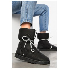 Дутики жіночі на хутрі чорного кольору 197568L