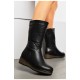Чоботи жіночі на хутрі чорного кольору 197881L