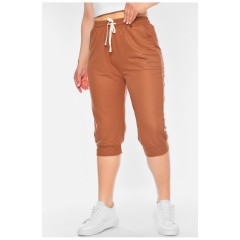 Бриджі жіночі батальні коричневого кольору 198321L